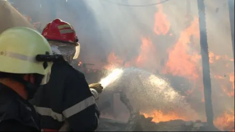 Incendiu, la o firmă de prelucrare a lemnului din Nehoiu