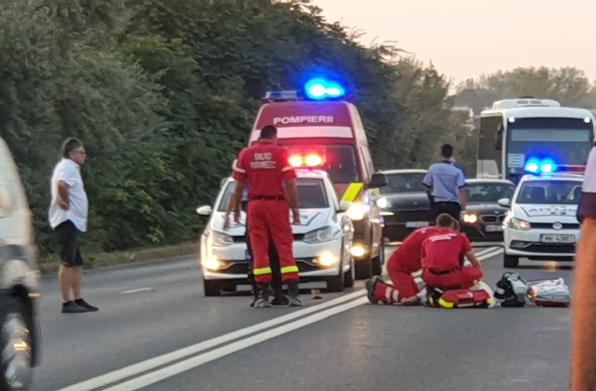 VIDEO| Pieton buzoian, spulberat de o mașină intre Eforie Nord și Sud