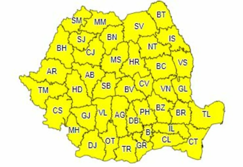 Atenționare meteo de vânt puternic și ploi, în toată țara!