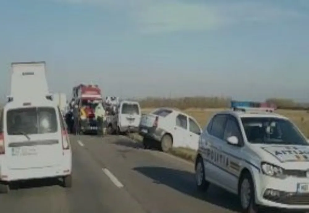 Tamponare în lanț pe DN1B