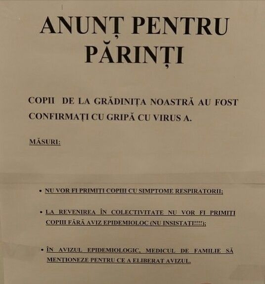 Alertă la GPP 8. Cel puțin 12 copii, diagnosticați cu gripă