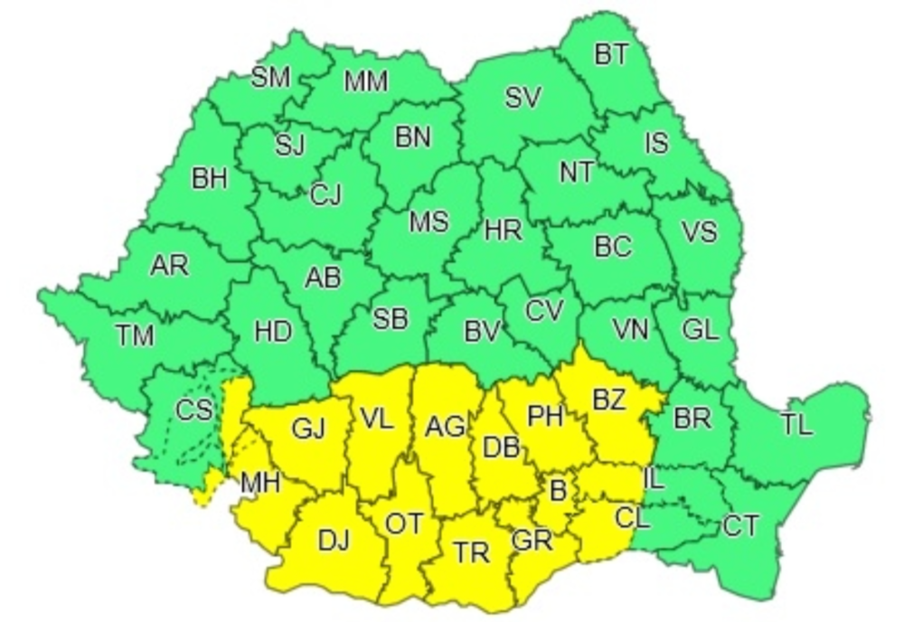 Cod galben de ninsori în județul Buzău