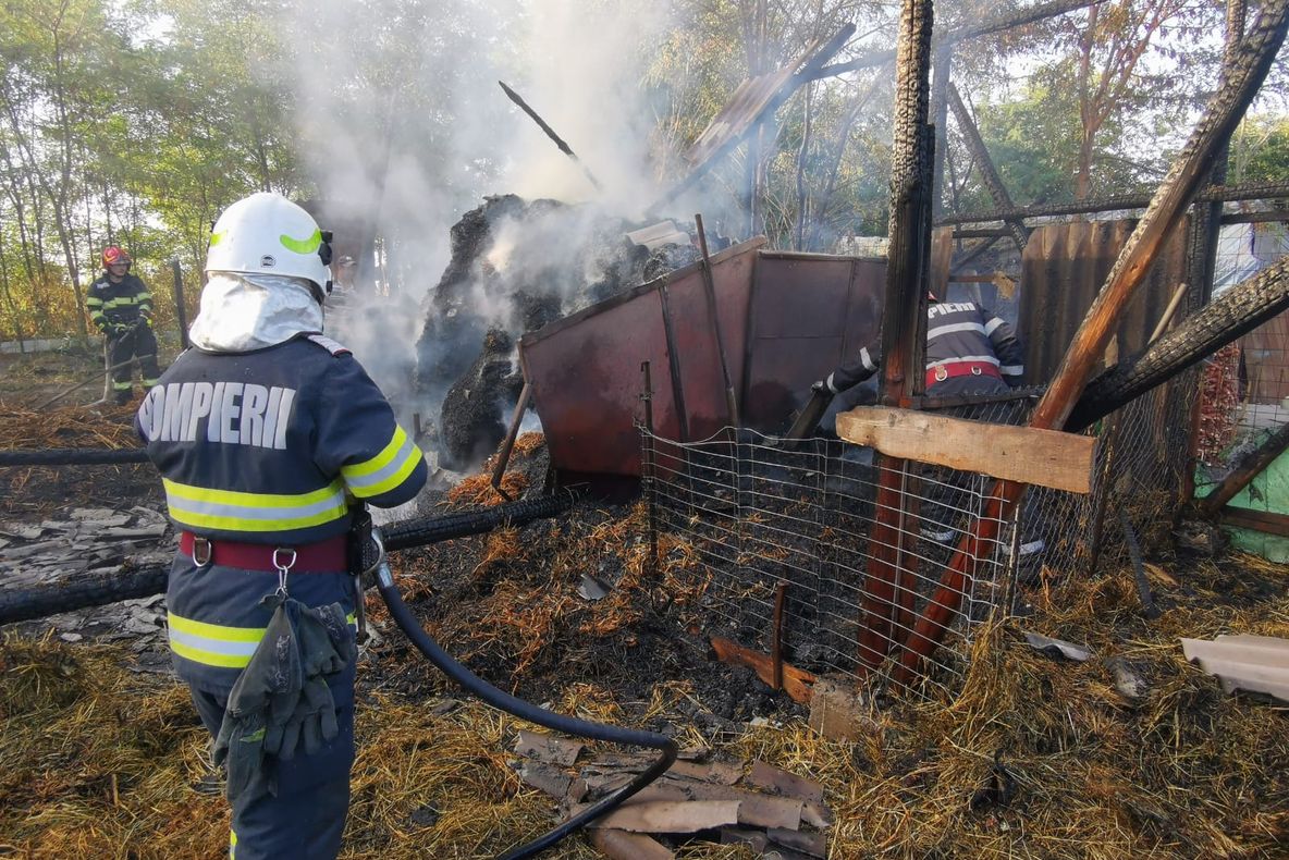 Galerie foto: Incendiu într-o gospodărie din Gherăseni