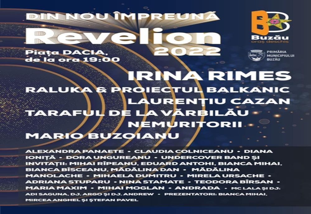 Revelion în Piața Dacia din municipiul Buzău