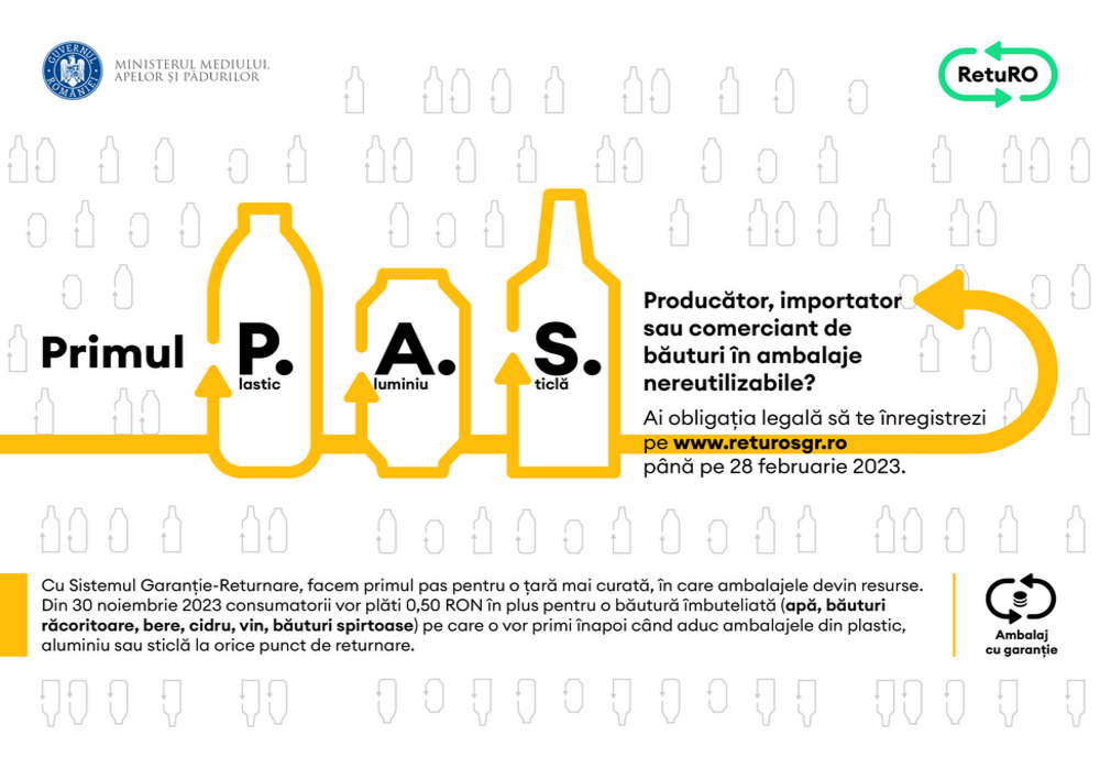 Doar două săptămâni rămase pentru înregistrarea în baza de date a Sistemului de Garanție-Returnare (SGR)
