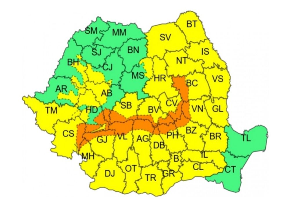 Avertizare meteorologică ninsori și intensificări ale vântului, vreme deosebit de rece