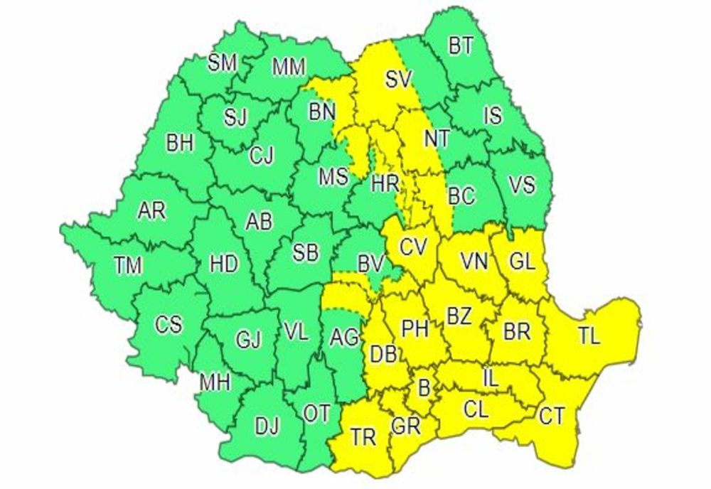 Un nou COD GALBEN de instabilitate atmosferică!