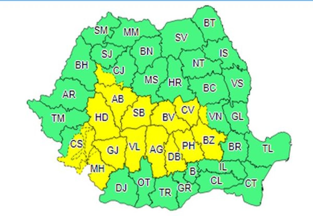 COD GALBEN de vreme severă!