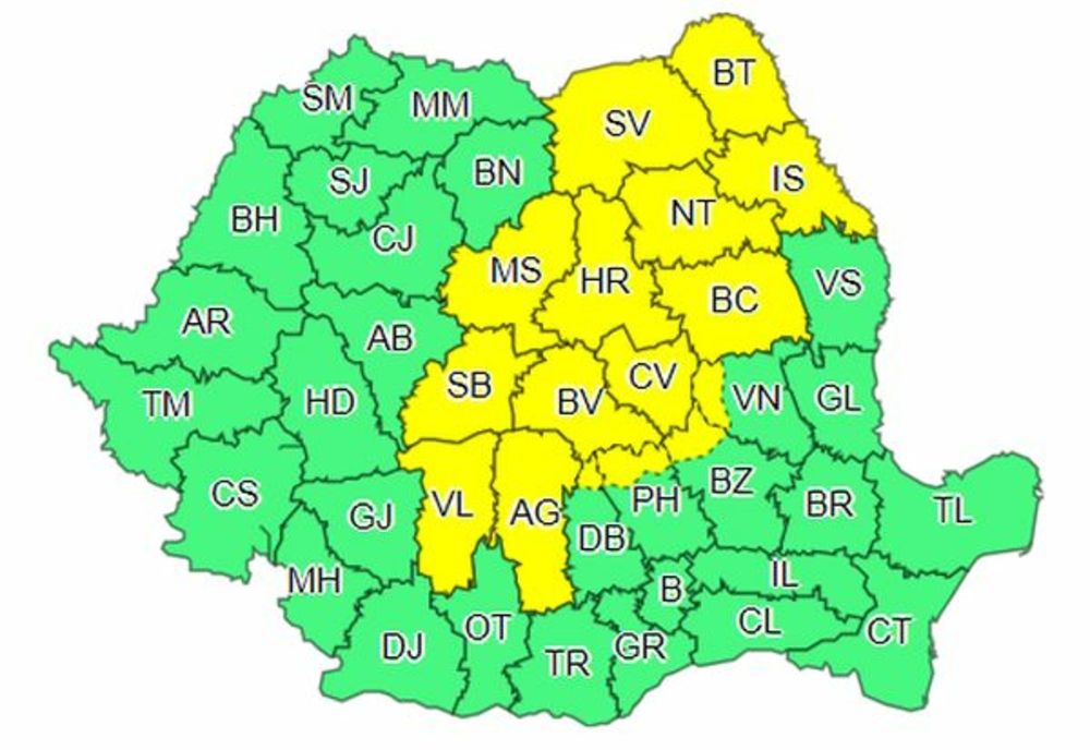 Avertizare meteo de vreme severă, la Sibiu