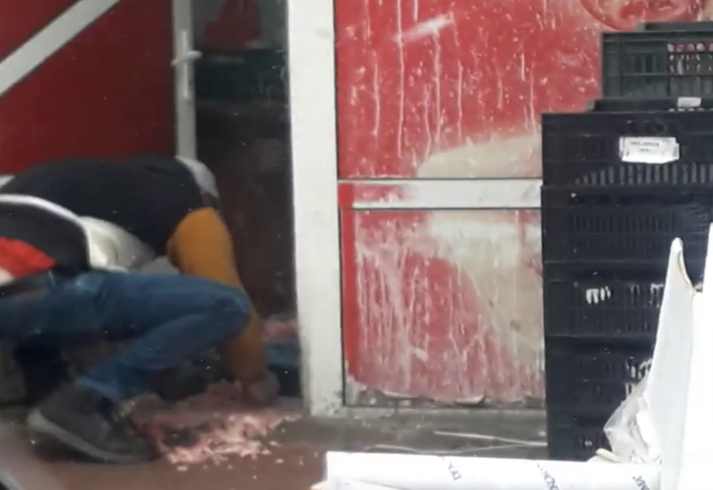 VIDEO: Carne tocată adunată de pe jos. Unde a ajuns acea carne?