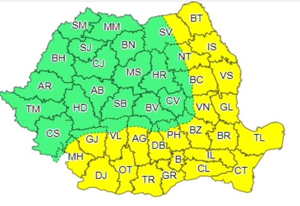 Canicula se menține și duminică și luni