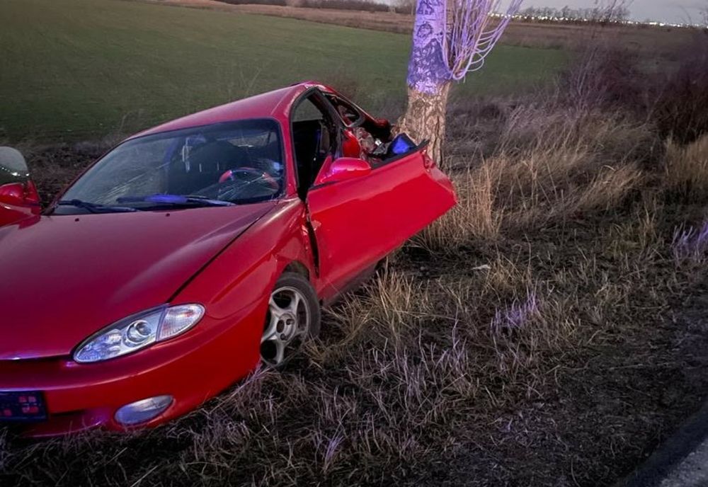 Doi bărbați din Vernești au ajuns la spital după ce au ieșit cu mașina în decor