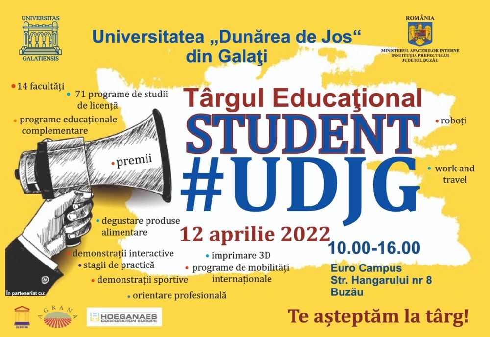 Târg educațional organizat la Buzău de Universitatea „Dunărea de Jos” din Galați