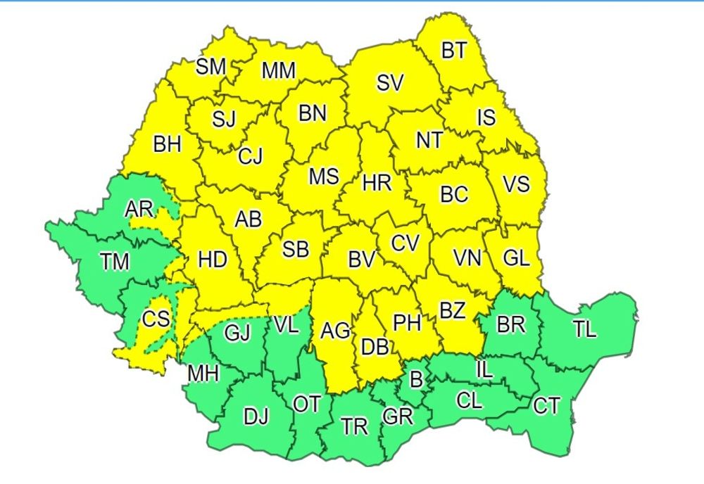 Cod galben de furtuni și vijelii