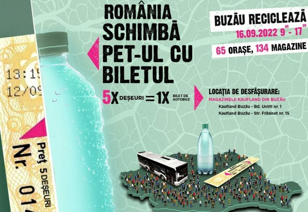 Două călătorii gratuite cu Trans-Bus în schimbul a 5 deșeuri (PET-uri, doze de aluminiu, sticlă)