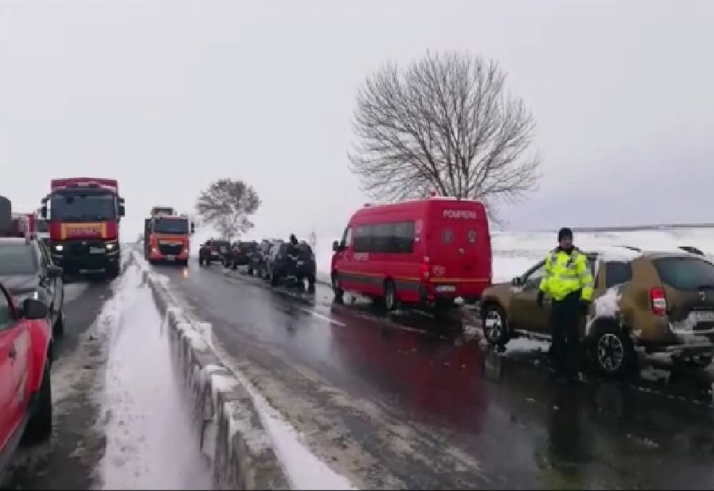 Avertizările polițiștilor buzoieni în condiții de viscol