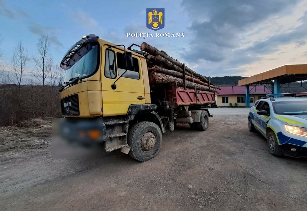 Activităţi de verificare a transportului cu material lemnos desfășurate de polițiștii Secției de poliție rurală Beceni