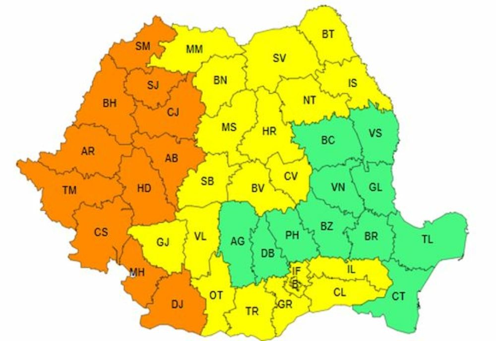 COD PORTOCALIU DE CANICULĂ  ÎN VESTUL ȚĂRII