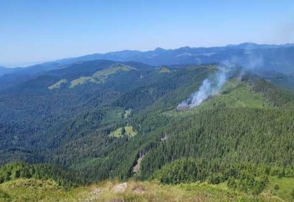 INCENDIU PE 10 HECTARE DE VEGETAȚIE USCATĂ
