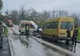 FOTO+VIDEO: Plan roșu activat la ora 13.36, in urma unui accident produs pe DN10, km 27+800. Un microbuz școlar implicat în accident